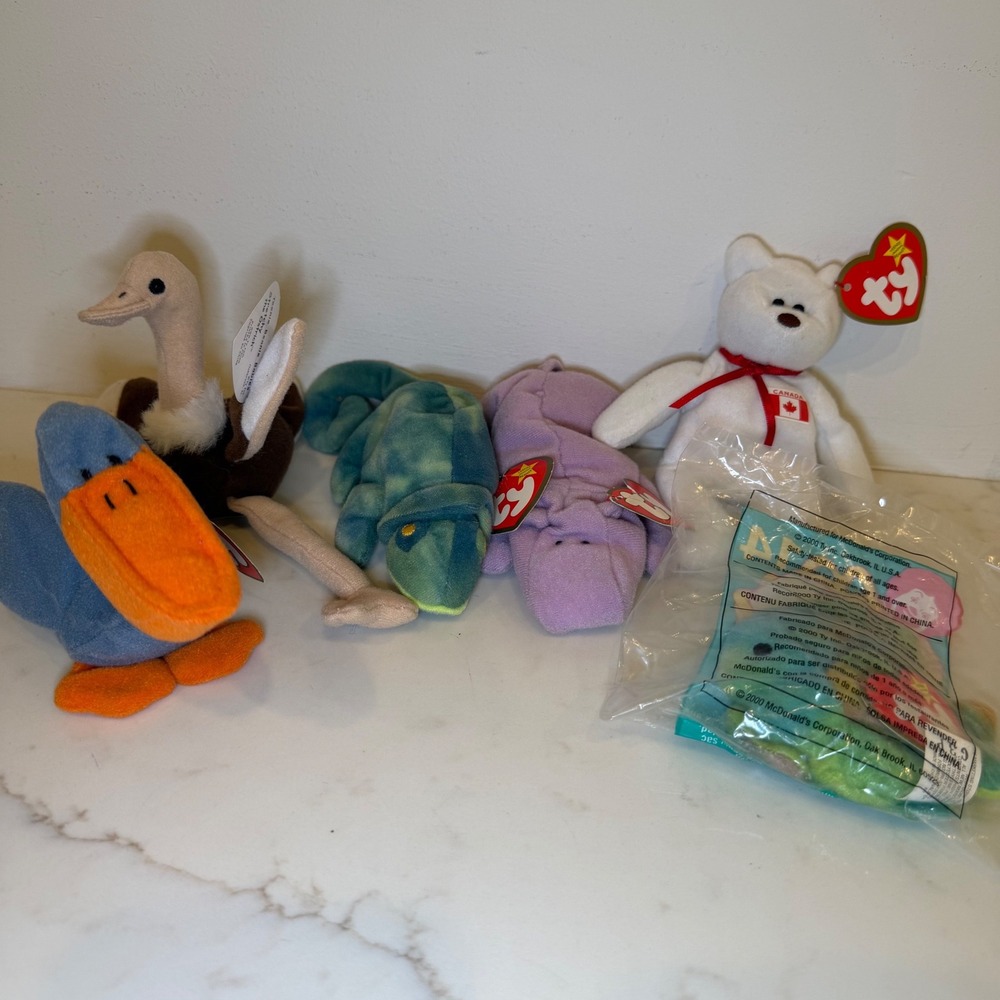 Ty Beanie Babies Lot Stretchy Maple Happy Rainbow Scoop McDonald's 1993/2009